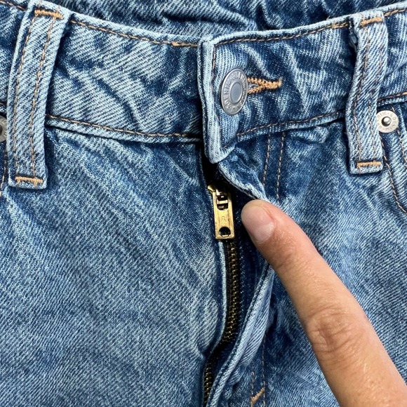 &denim Baggy Loose Fit High Waist Denim Jeans Women US 4 Blue Cotton - Picture 3 of 9